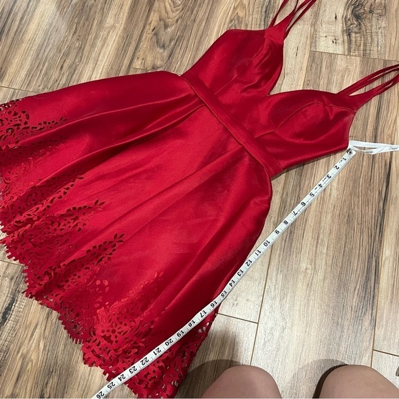 Sherri Hill A-Line Flare Formal Red Dress S50678 - Picture 9 of 13